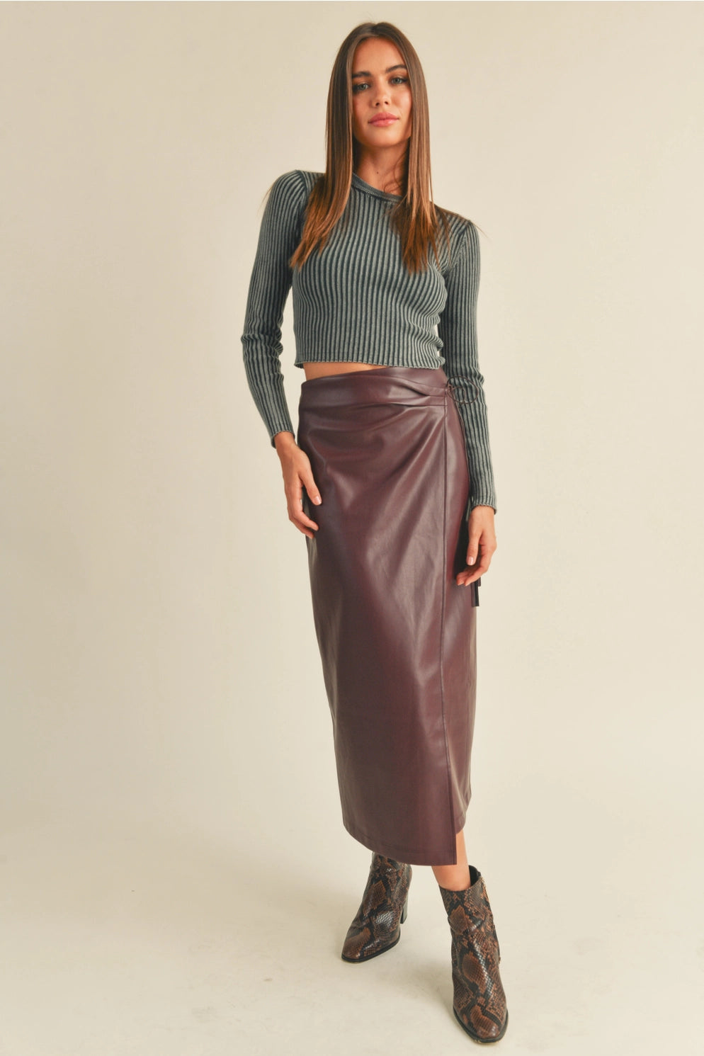 How We Do It Leather Skirt