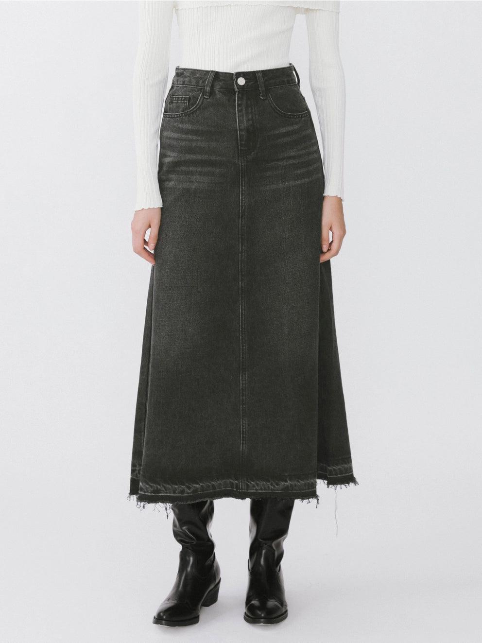 Serene Denim Maxi Skirt