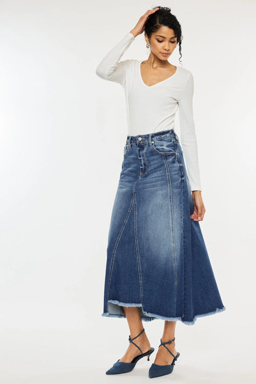 Virgo Flare Denim Skirt