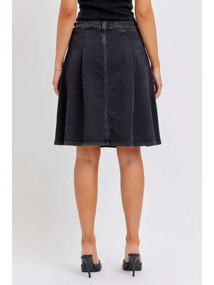 Gabi Denim Pleated Skirt