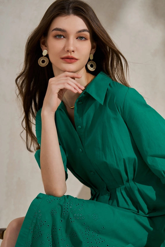 Green Envy Eyelet Dress DOLLY Green Envy Eyelet Dress DOLLY