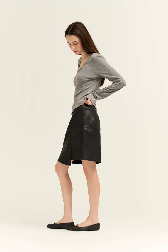 The Claire Leather Skirt