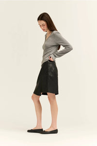 The Claire Leather Skirt