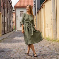 Dahlia Linen Wrap Dress