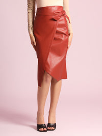Grace Leather Wrap Skirt