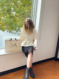 Jacquard Peplum Blouse