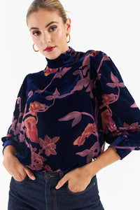 Velvet Floral Blouse
