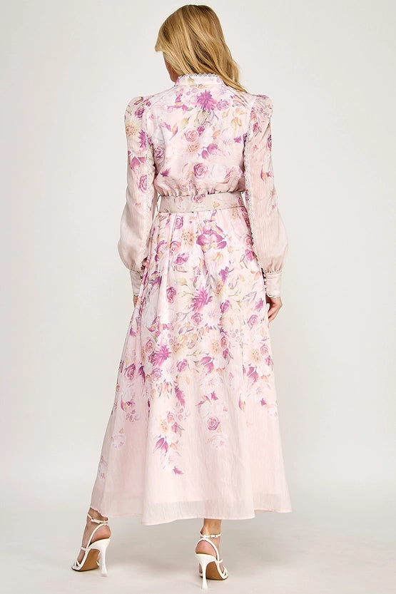 Pink Meadow Midi Dress