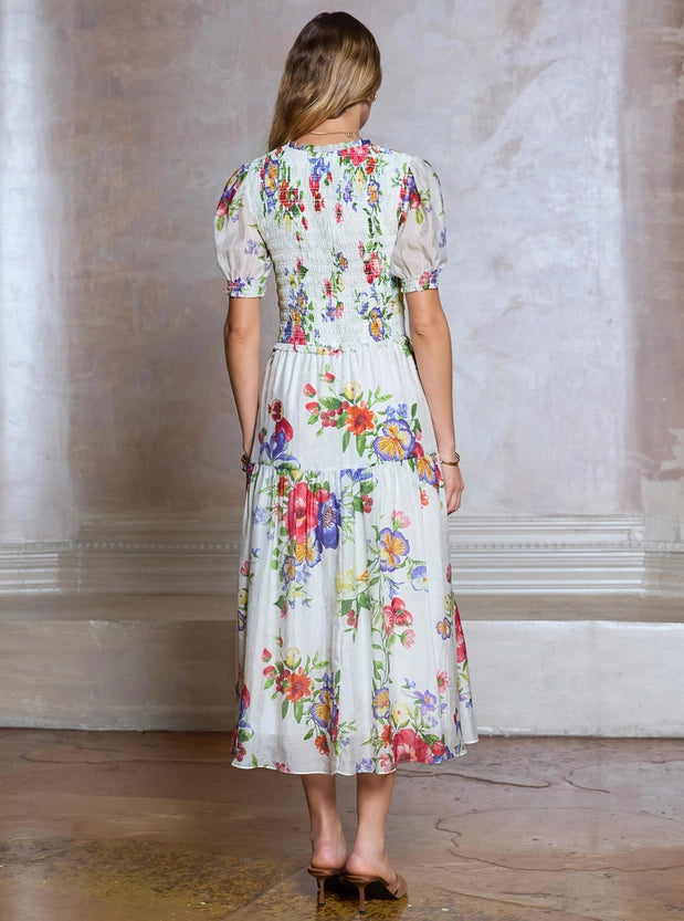 Botanical Garden Smocked  Dress
