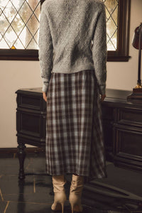 Playa Plaid Midi Skirt