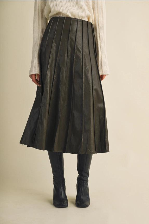 Brenda Pleated Midi Skirt