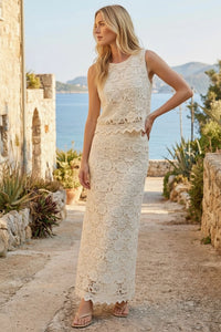 Floral Crochet Maxi Skirt