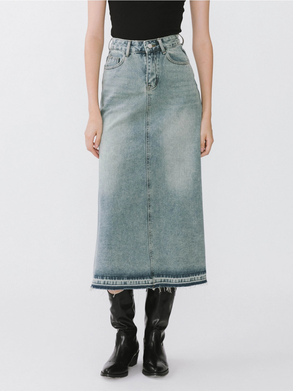 Serene Denim Maxi Skirt