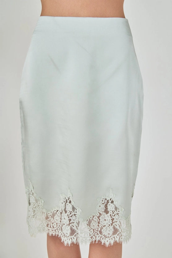 Minted Lace Slip Skirt