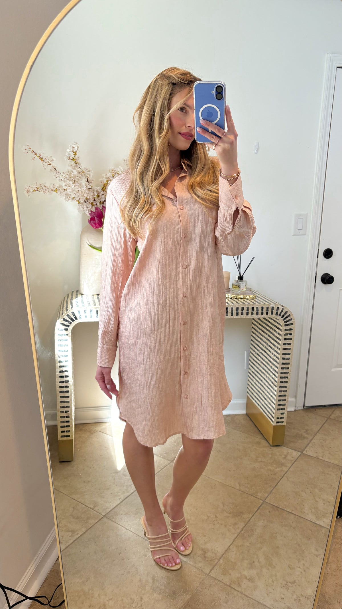 crinkle shirt dress Crinkle Shirt Dress POKOLOKO