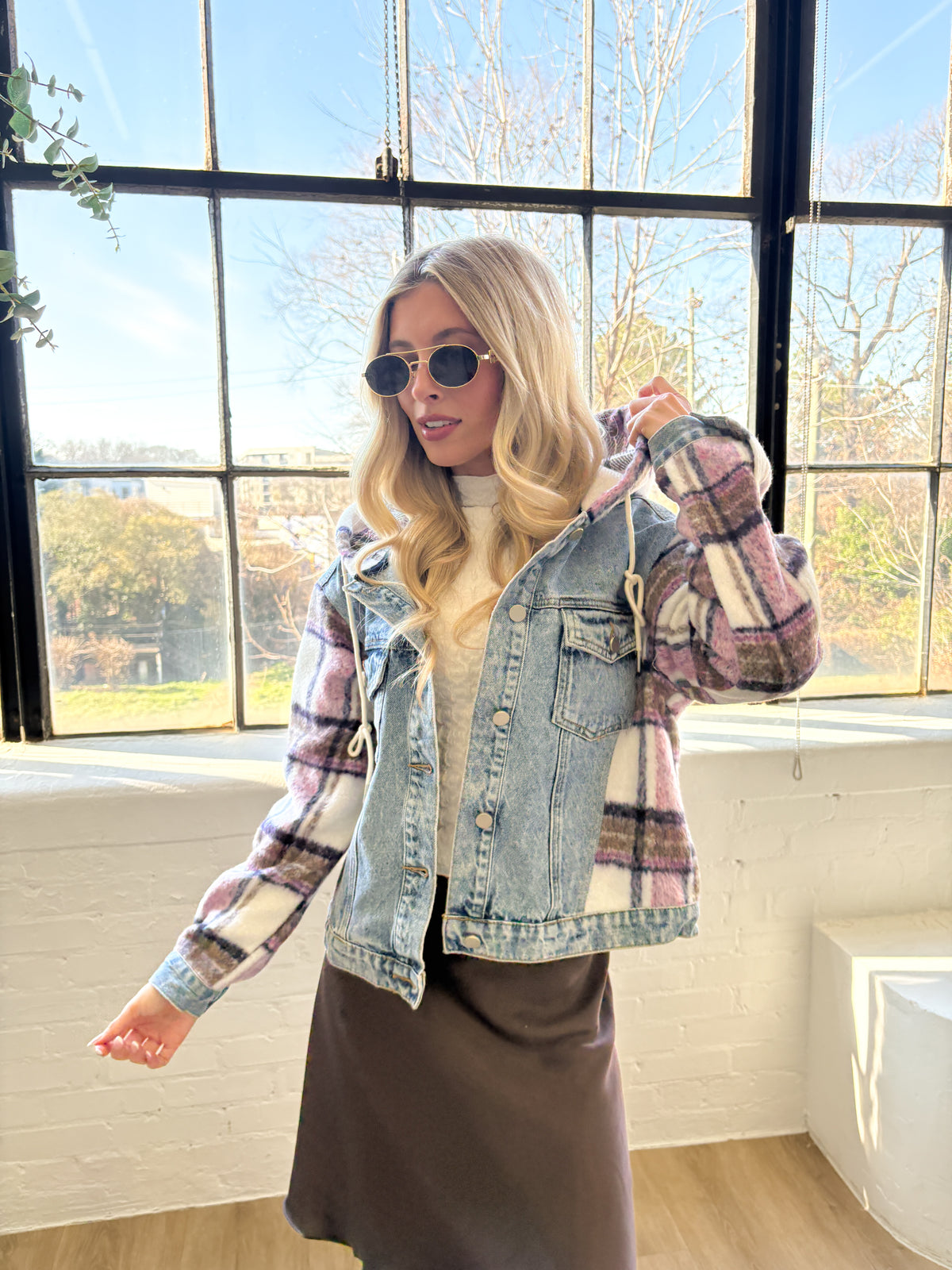 Playa Plaid Denim Jacket
