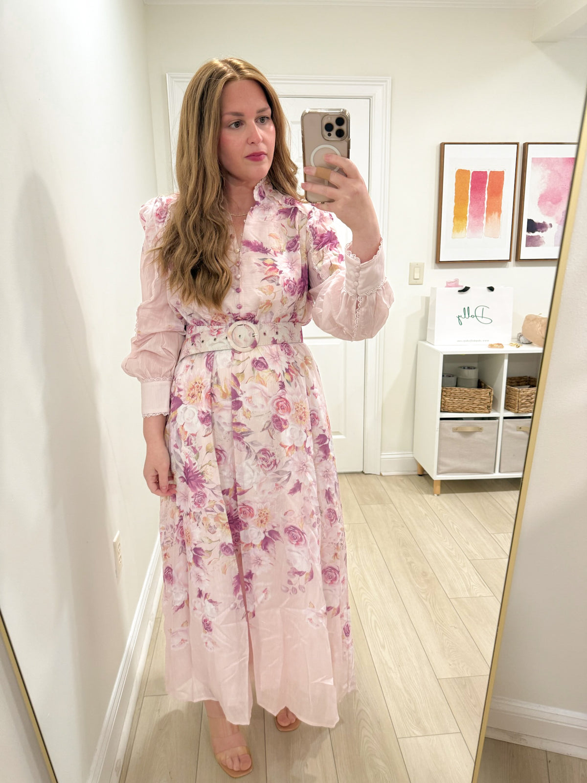 Pink Meadow Midi Dress
