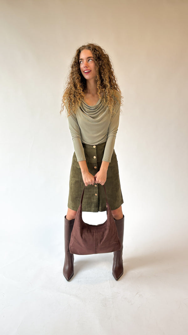 Bring It On Suede Skirt