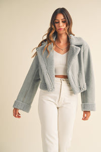 Charming Suede Sherpa Jacket
