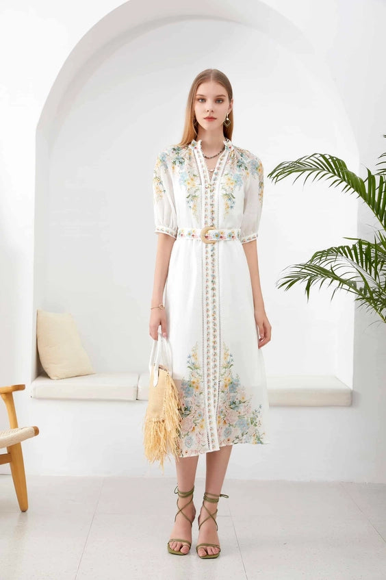 Royalty Floral Linen Dress Royalty Floral Linen Dress