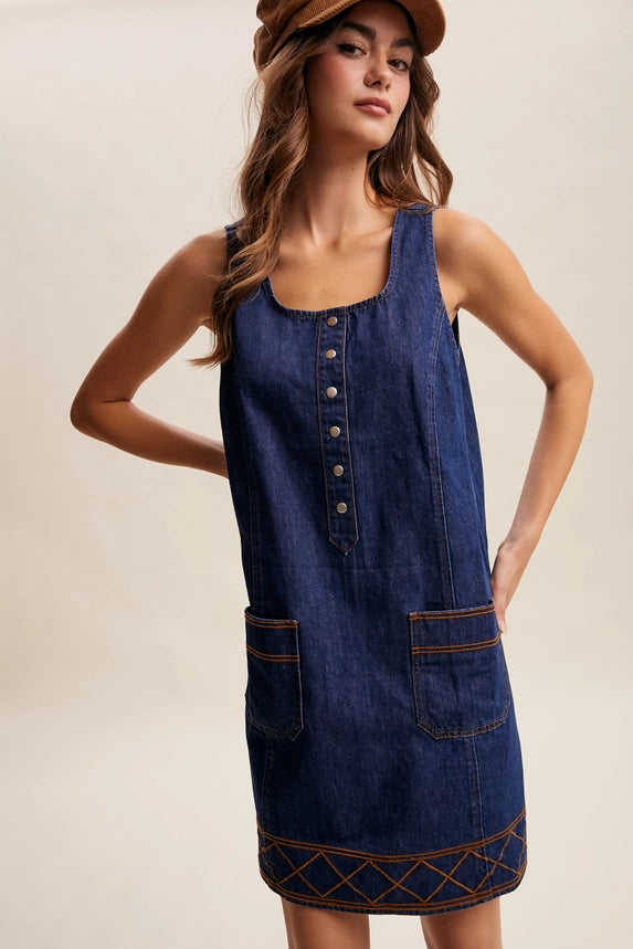 She Is Here Overall Dress