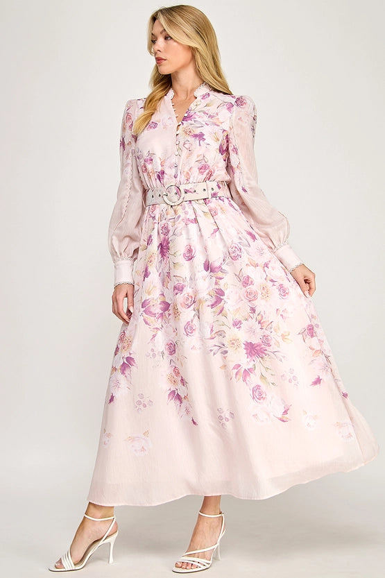 Pink Meadow Midi Dress