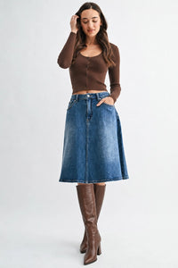 Just Right Denim Skirt