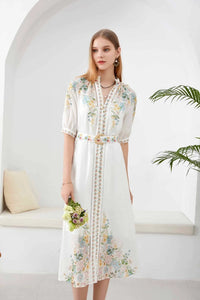 Royalty Floral Linen Dress
