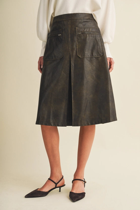 Paige Leather skirt