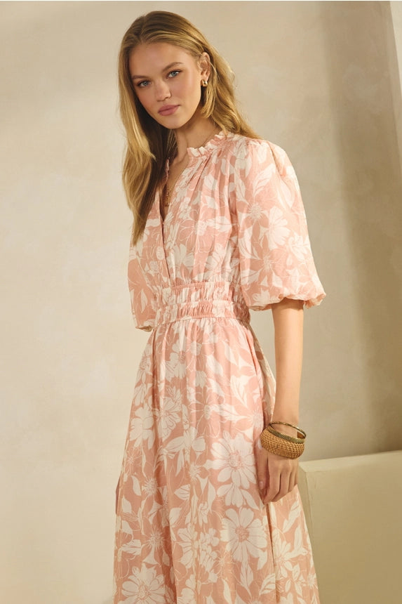soft summer cocktail dress Women's Soft Draped Midi Dress