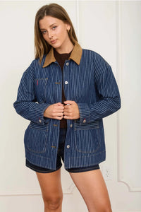 The It Striped Denim Shacket