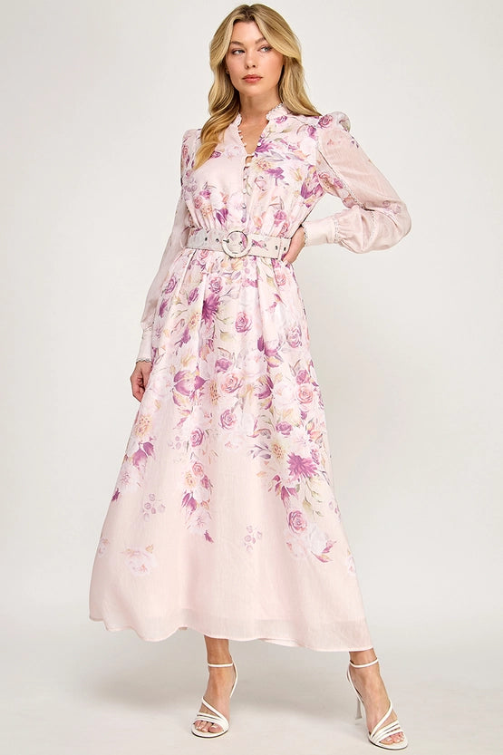 Pink Meadow Midi Dress
