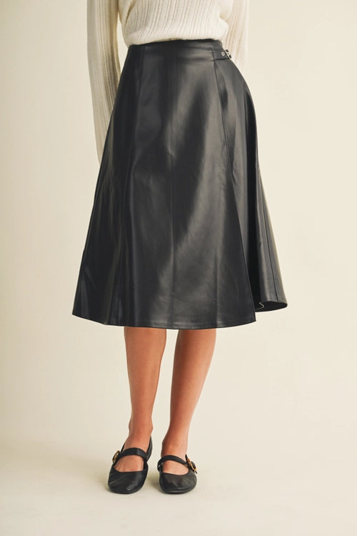 Needed Belted Leather Skirt
