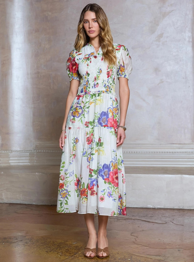 Botanical Garden Smocked  Dress
