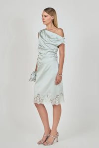 Minted Lace Slip Skirt
