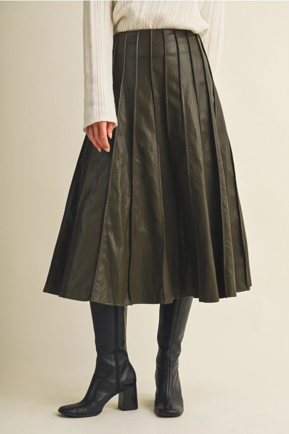 Brenda Pleated Midi Skirt
