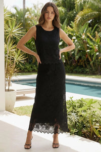 Floral Crochet Maxi Skirt