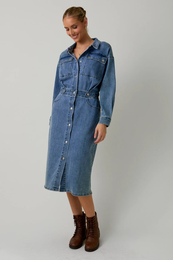 Up For It Denim Dress