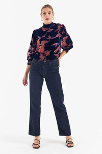 Velvet Floral Blouse