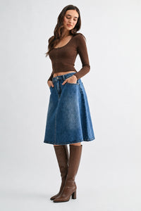 Just Right Denim Skirt