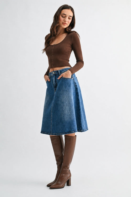 Just Right Denim Skirt