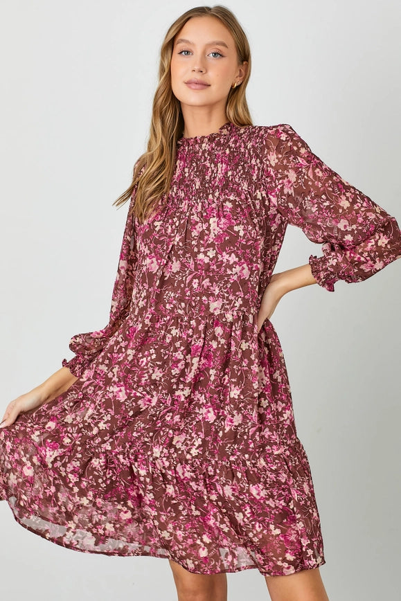 Floral Frenzy Smocked Dress