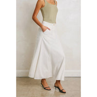 Linen Flared Maxi Skirt