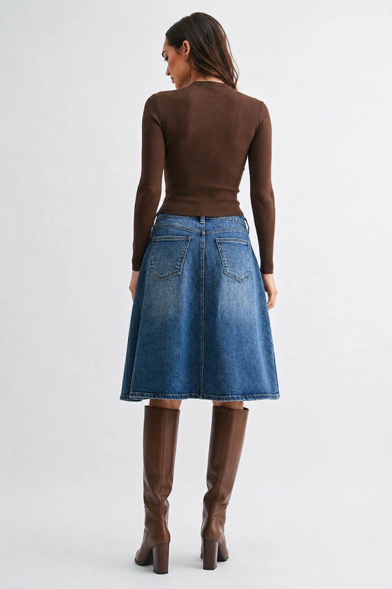 Just Right Denim Skirt