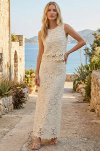 Floral Crochet Maxi Skirt