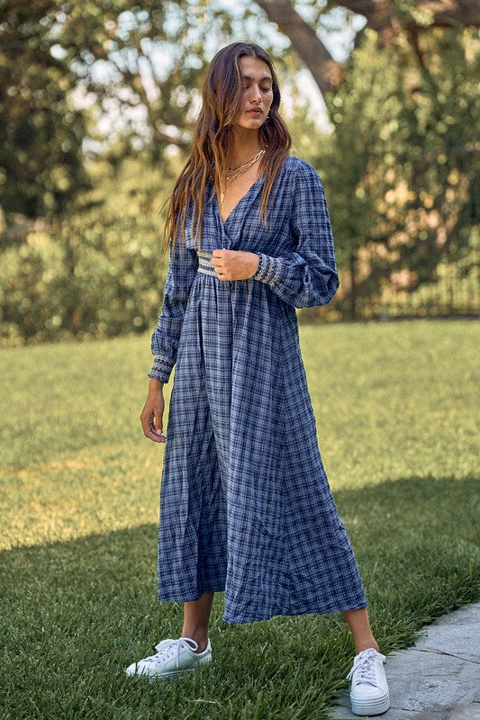 Virginia Plaid Maxi Dress