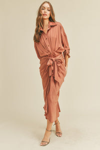 Malibu Dress Satin Full Sleeve