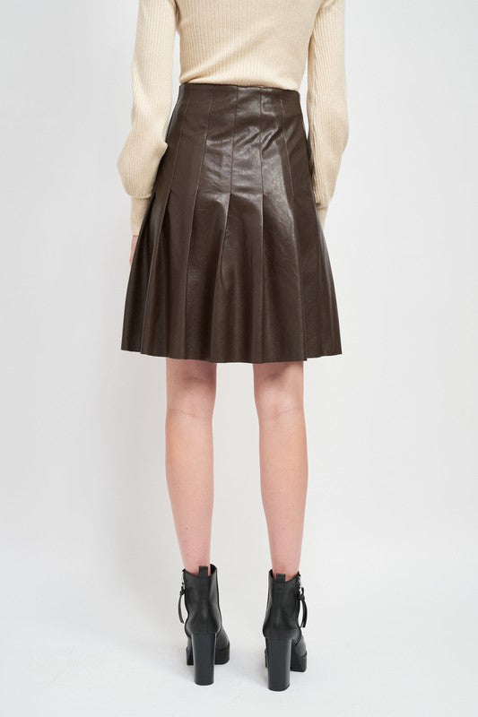 Chocolate Leather Skirt