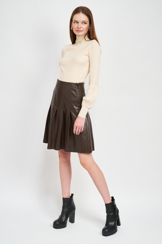 Chocolate Leather Skirt