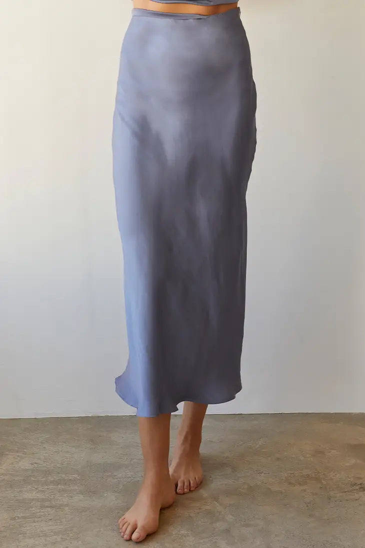 Slate Blue Slip Skirt